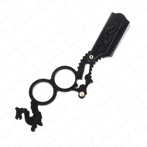 OEM Custom Double Ring Handle Folding Straight <b>Razor</b> Stainless Steel Professional Barber Shaving Tool for Salon Use - Product Image 2