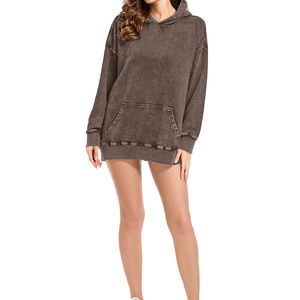 Sudadera con capucha lavada con ácido de alta calidad al por mayor para mujer, proveedor directo de fábrica, ropa de mujer, sudaderas con capucha lavadas con ácido vintage - Product Image 2