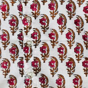 Chemise décontractée en coton à imprimé floral pour garçons, avec col |   Chemise à manches courtes boutonnée pour l'été - Product Image 4