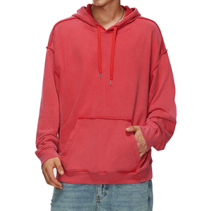 <b>Men</b> <b>Oversized</b> Vintage Acid Wash <b>Hoodie</b> With Embroidery Heavyweight Cotton <b>Fleece</b> <b>Men</b> Pullover Washed Hoodies - Product Image 1