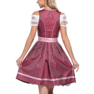 Vestido de mujer mixto de algodón y poliéster de alta calidad de longitud regular ajustado de Color personalizado más sencillo para chicas alemanas Dirndl - Product Image 4