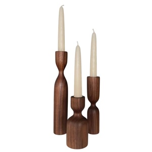 Ensemble de bougeoirs en bois 3 pièces de haute qualité pour la décoration intérieure pour les fêtes de mariage d'anniversaire de Noël en vente! - Product Image 1