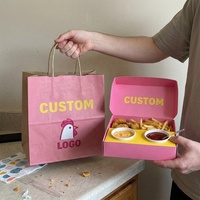 Boîte à repas jetable personnalisée en papier pour restauration rapide avec compartiment à sauce pour poulet frit à emporter