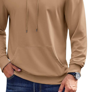 Sudaderas con capucha unisex heavyweight Brown fleece diseño de logotipo personalizado estampado en relieve temporada de invierno sudaderas de hombre ropa de calle al por mayor - Product Image 6