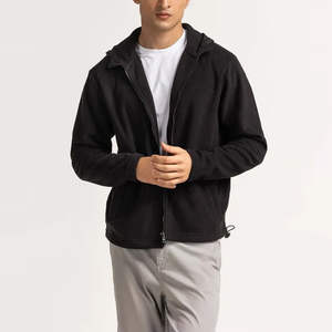 เสื้อฮู้ดซิปผู้ชายแฟชั่นฤดูหนาว 100% โพลีเอสเตอร์ ปรับแต่งโลโก้ได้ เป็นมิตรกับสิ่งแวดล้อม ระบายอากาศ แห้งเร็ว บริการ OEM - Product Image 1