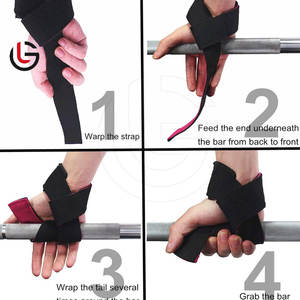 Sangles de levage de service OEM de couleur unie sangles de levage de vêtements d'entraînement de gymnastique sangles de levage Offre Spéciale sangles de levage de taille plus - Product Image 4