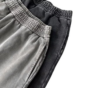 Pantalon de survêtement en toile légère pour hommes Printemps et automne Pantalon décontracté à cordon avec taille moyenne devant plat délavé coloré - Product Image 6