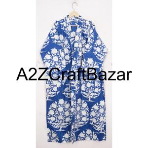 Robe kimono indienne en coton 100% de qualité supérieure, imprimé floral, robe kimono pour femmes, vêtements de nuit, robe de chambre - Product Image 1