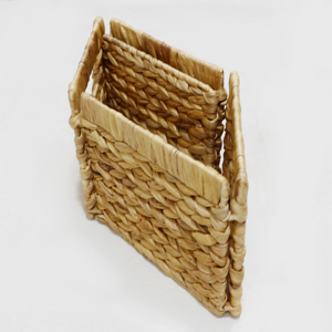 Artex Dong Thap Handmade Eco-Friendly <b>Foldable</b> Storage <b>Basket</b> with Handles Water Hyacinth Wicker for Organizing on Shelves - Product Image 4