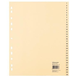 Accesorios para carpetas de archivos - Soennecken Number Register DIN A4 100g/m 1-31 Papel de gamuza con cuerda - Product Image 1