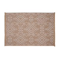 Tapis moderne à poils ras Turkua Home Anadolu gris en chenille tissée rayée, lavable, 7 mm, polyester et coton, antidérapant, sur mesure pour la maison
