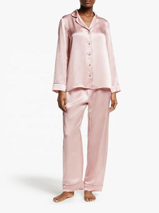 Pyjamas à manches longues et pantalons en satin de soie pour femmes Pyjamas à manches longues et pantalons en satin de soie pour femmes Pyjamas de nuit pour femmes - Product Image 2