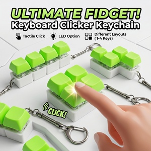 Porte-clés testeur de commutateur mécanique translucide vert lime, jouet anti-stress à clic LED, cadeau de bureau <span class=keywords><strong>pour</strong></span> adultes - Product Image 1