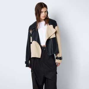 Chaqueta de piel de oveja genuina suave y fina de alta calidad para mujer, longitud larga con decoración bordada, nueva moda, tela de PU transpirable - Product Image 2