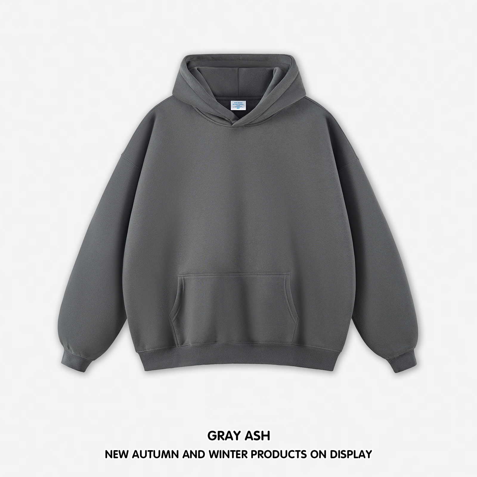 เสื้อฮู้ดสีเทาเข้ม