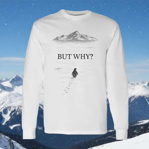 Maglietta a Maniche Lunghe Motivazionale con Stampa 'Penguin but Why Mountains' - Categoria Prodotti Promozionali - Product Image 3