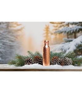 100% botellas de agua de cobre martillado botella de cobre puro viaje esencial curación Ayurveda - Product Image 6