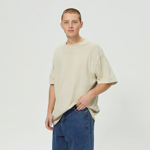 T-shirts délavés à l'acide avec LOGO personnalisé T-shirt vintage délavé à coupe ample à manches courtes T-shirt Street Wear pour hommes - Product Image 3