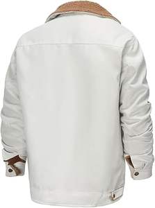 Veste polaire respirante pour homme, style urbain, automne-hiver, bleu clair, col montant standard, fermeture éclair, unie - Product Image 2