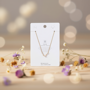 Colgante del Zodiaco Piscis, Chapado en Oro, Acero Inoxidable, Minimalista, para Mujer, Joyería Fina - Product Image 3