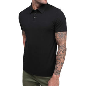Camiseta Polo para Hombre OEM, Negra con Detalle de Cuello en Contraste, Informal de Verano y para el Trabajo - Product Image 4