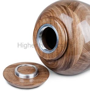 วอลนัทผู้ใหญ่ Urns สําหรับเถ้า Urn ไม้กับของที่ระลึกทําจากไม้ตกแต่งฝัง Urns อุปกรณ์ศพ - Product Image 3