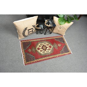 Large Area Turkish <b>Rug</b> Traditional Red <b>Black</b> Kilim 1.6 X 3.3ft Wool Latex Puzzle Patchwork Rectangle Hallway for Room Decor - Product Image 2