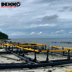 Cage d'aquaculture flottante DEKKO en HDPE noir pour l'élevage de tilapias, conception carrée à double tube, résistante aux tempêtes et au vent, 50 ans - Product Image 4