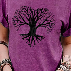 Camiseta estampada de manga corta para mujer Camiseta estampada de gran tamaño para mujer Camiseta estampada de algodón y poliéster - Product Image 6