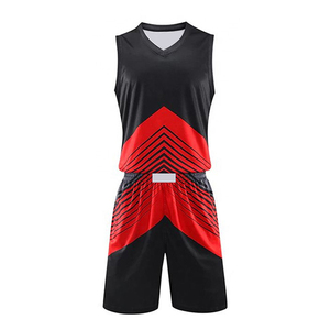 Men's Basketball Jersey Set V-Neck Sleeveless Sublimated Geometric Print Moisture Wicking 100% Polyester Athletic Fit - Product Image 1