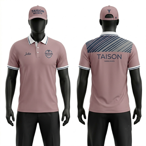 Maillot de golf pour homme violet 180 GSM en piqué de polyester respirant, broderie personnalisée, logo par sublimation, design à rayures, style premium - Product Image 5