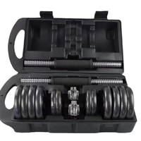 Juego de Mancuernas Ajustables de 50 kg, Barra de Pesas de Hierro Fundido con Revestimiento de Goma, Logotipo Personalizado, Unisex, Resistente al Agua, Duradero, para Entrenamiento de Cuerpo Completo
