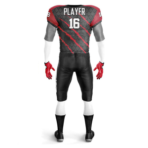 Uniforme de fútbol americano de manga corta multicolor personalizado con diseño de nombre de equipo sublimado a precio de fábrica de talla grande - Product Image 6