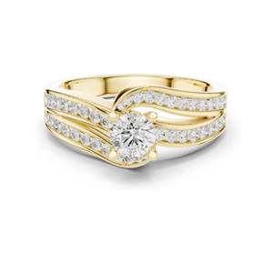 Bague de fiançailles pour femme avec diamant de laboratoire rond brillant de 0,92 carat, clarté VVS-VS EF, or 18 carats, 14 carats, 10 carats et argent 925 - Product Image 3