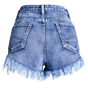 Women High Waist Denim Shorts Vintage Sexy Breathable Ripped Distressed Summer Hot Pants <b>Stretch</b> Casual Streetwear Trendy - Product Image 4