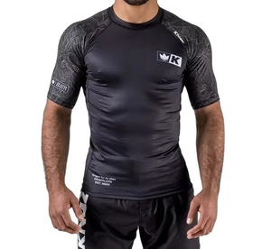 2023 Latest Short Sleeve Men's Rash Guards Custom Colors with Protection Printed Technique for Running Clothes - Product Image 1