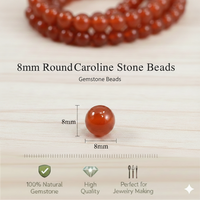 Perles en gros Beadsnfashion, pierres précieuses rondes Caroline de 8 mm, pour la fabrication de bijoux DIY, colliers, bracelets, boucles d'oreilles, modèle MGB-169
