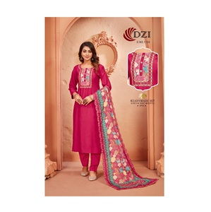 Calidad Premium 3 piezas Kurti Pant Dupatta con bordado trabajo para niñas trajes de fiesta disponibles para la venta - Product Image 1
