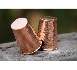 Hammered Copper Mug and Glass Set Barware for Restaurant Use - Product Image 1