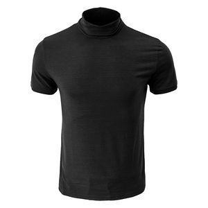 Camiseta de cuello alto de manga corta personalizada de OEM para hombre, ropa básica informal, Camiseta de cuello alto de tortuga - Product Image 5