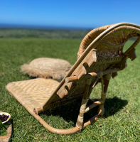 Chaise en rotin pliable artisanale avec dossier réglable Siège bas portable pour la relaxation intérieure et extérieure du Vietnam