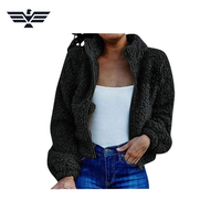 Blouson Bomber Décontracté Femme 2025 – Meilleure Vente, Couleur Personnalisée, Col Montant Zippé, Tissé Sherpa, Chaud, Respirant et Épais pour Hiver et Automne