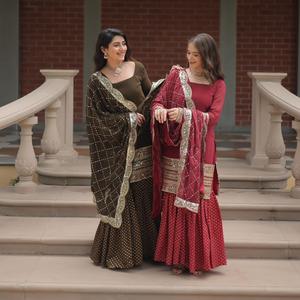 Grossiste indien Ensemble palazzo Georgette Sharara de qualité supérieure pour des options de port occasionnel de qualité supérieure au meilleur prix - Product Image 1