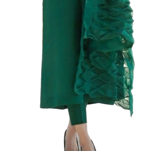 Pakistani Style Cotton Chiffon Embroidered Wedding Kurta / <b>Kurti</b> Summer Elegant Embellishments Wrinkle Free Quick Dry <b>Women</b> - Product Image 6
