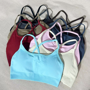 Halter cou dos nu entraînement avant Scrunch Gym formation sans couture de haute qualité confortable et respirant Yoga sport soutien-gorge - Product Image 3