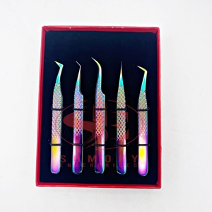 Productos DE BELLEZA DE PRECISIÓN profesional, pinzas de pestañas de acero inoxidable de alta calidad, extensiones de pestañas de volumen redondeado sostenibles - Product Image 2