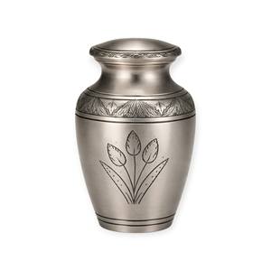 Urne commémorative en métal blanc avec motif de cœur de papillon rouge et finition brillante et lisse - Product Image 2