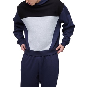 Top Design Casual Heavyweight Cotton Blank Baggy Sports Chándal OEM Fabricante Custom Patchwork Chándal para Hombres - Product Image 2