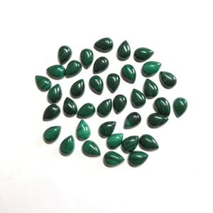 Prix de gros naturel AAA haute qualité Malachite pierre précieuse poire 3x4mm Cabochon en vrac bonne couleur verte pierre IGI chaleur - Product Image 5