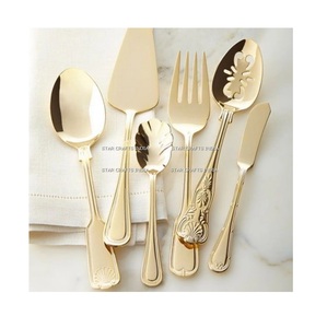 Ensemble de couverts en métal au design unique fait à la main Vaisselle pour la maison Hôtel Restaurant Service de restauration Ensemble de couverts en métal au design unique - Product Image 1